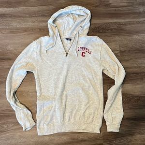 Cornell University quarter zip waffle knit hoodie